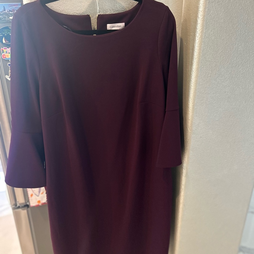 Calvin Klein Deep Purple Long Sleeve Dress